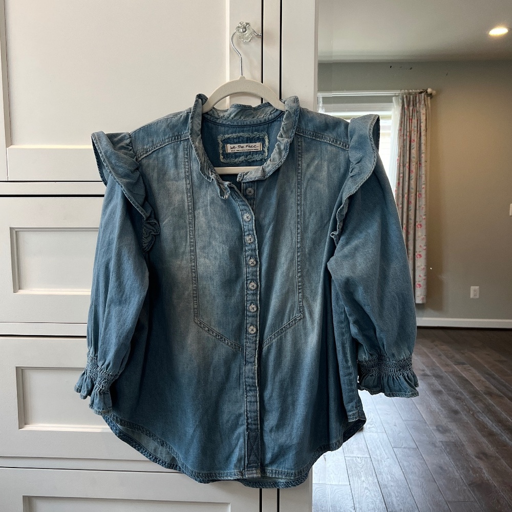 Free People We the Free Louise Blouse Size Small - Picture 3 of 9